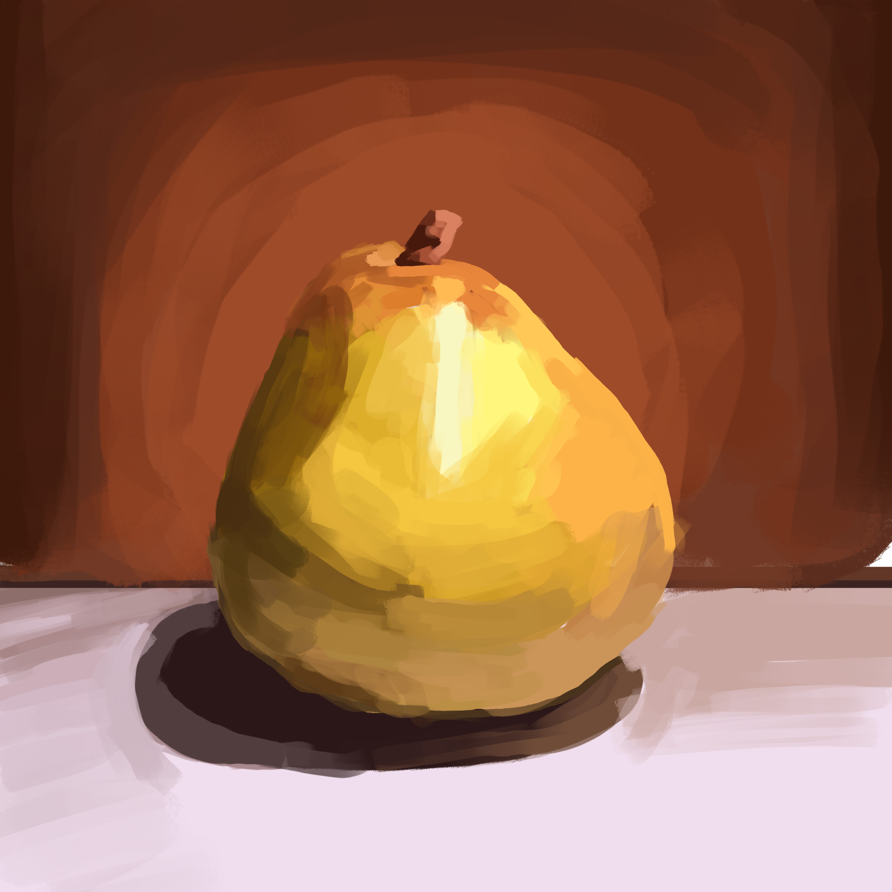 A pear edited in Photoshop
